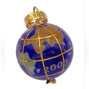 Michael Anthony 14k Gold Vintage Lapis Inlay Globe Charm